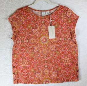 298-Joie Women's Paisley Print Top - Orange